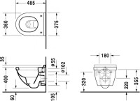 Комплект Унитаз подвесной Duravit Starck 3 + Крышка 0063890000 с микролифтом + Инсталляция Geberit Duofix UP 320 111.300.00.5 + Кнопка Sigma 01 115.770.11.5 белая + Крепления 111.815.00.1 к стене + Звукоизоляция