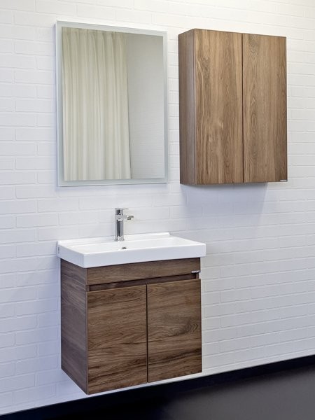 Мебель для ванной комнаты Comforty Осло 60 подвесная, темно-коричневый дуб