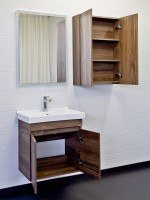 Мебель для ванной комнаты Comforty Осло 60 подвесная, темно-коричневый дуб