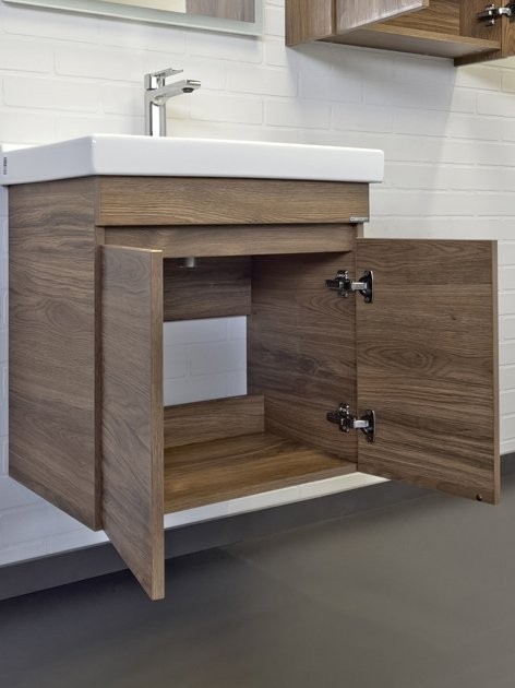 Мебель для ванной комнаты Comforty Осло 60 подвесная, темно-коричневый дуб