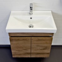 Мебель для ванной комнаты Comforty Осло 60 подвесная, темно-коричневый дуб