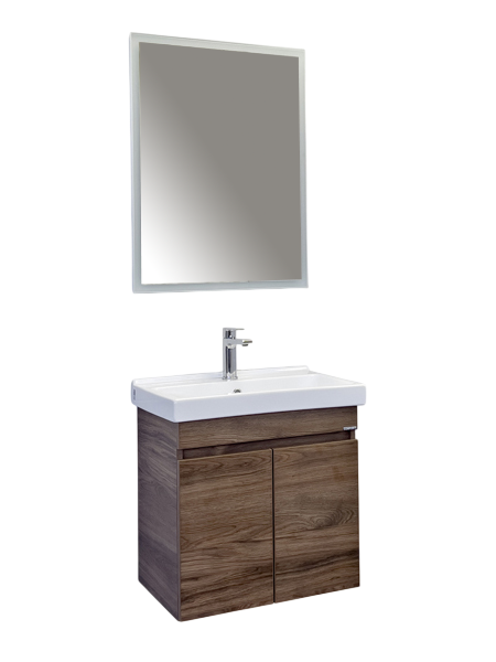 Мебель для ванной комнаты Comforty Осло 60 подвесная, темно-коричневый дуб