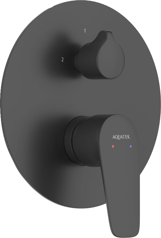 Встраиваемый смеситель для душа и ванны AQUATEK Бетта AQ1146MB С ВНУТРЕННЕЙ ЧАСТЬЮ, матовый черный