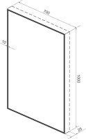 Зеркало Wellsee 7 Rays’ Spectrum 70х100 с подсветкой, черное