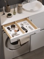 Тумба под раковину со столешницей Alavann Cosmetic 100 R/L глянцевая белая