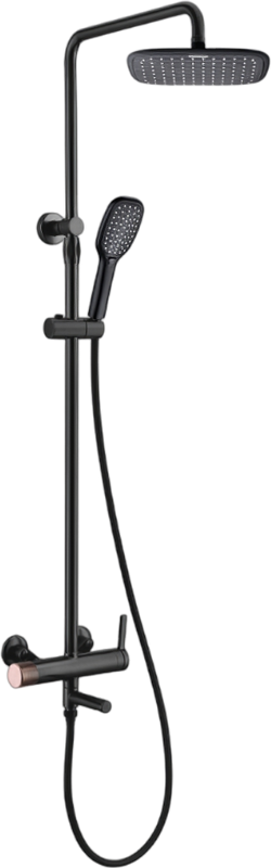 Душевая стойка Bronze de Luxe Avantgarde 2039RGB черная, розовое золото