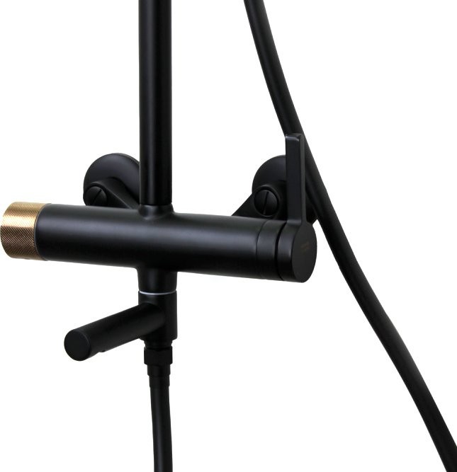 Душевая стойка Bronze de Luxe Avantgarde 2039RGB черная, розовое золото