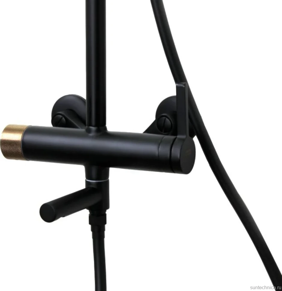 Душевая стойка Bronze de Luxe Avantgarde 2039RGB черная, розовое золото