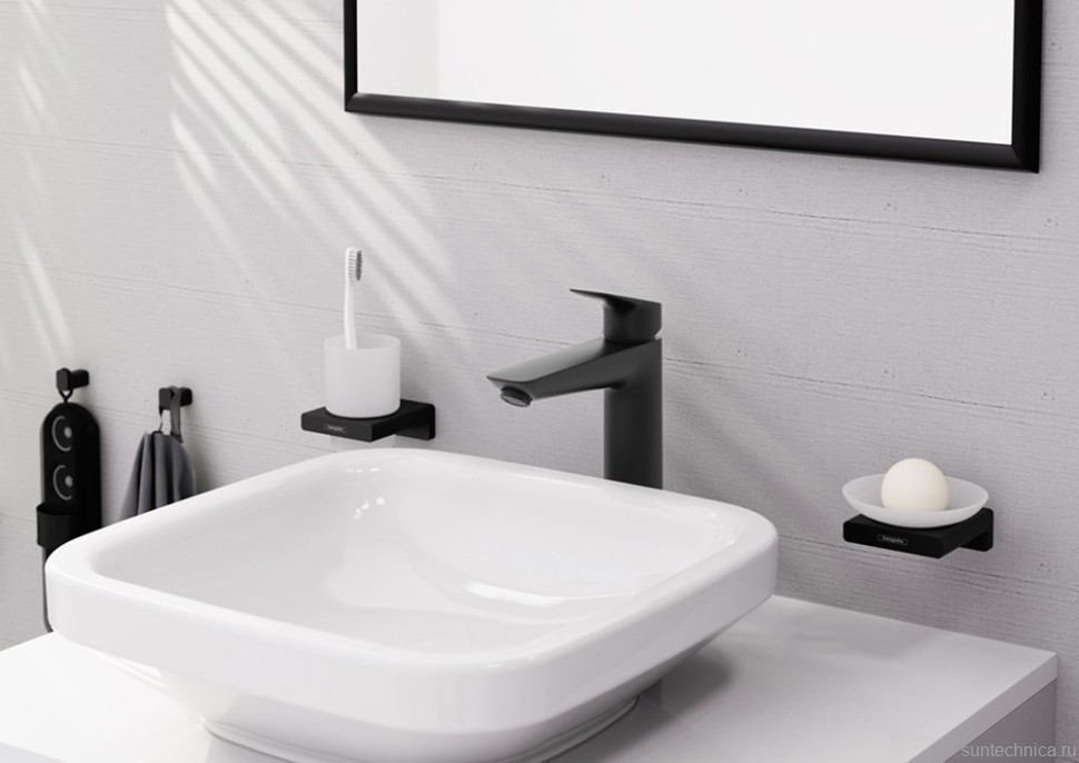 Смеситель для раковины Hansgrohe Logis 71090670 матовый черный