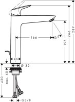 Смеситель для раковины Hansgrohe Logis 71090670 матовый черный