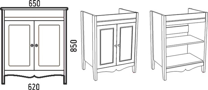 Тумба с раковиной Corozo Блюз 65 напольная