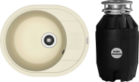 Комплект Мойка Florentina Родос 580 шампань + Измельчитель Bone Crusher BC 810-AS