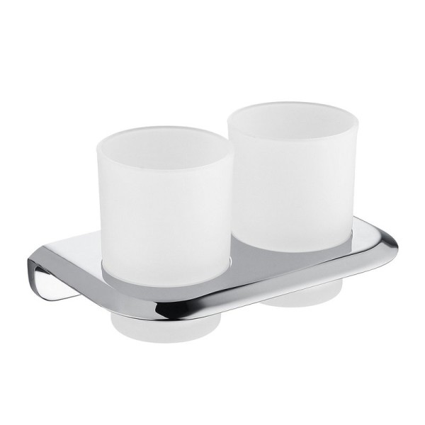 Стакан для ванной Abber Nord AA1557 настенный, хром, стеклянный, двойной