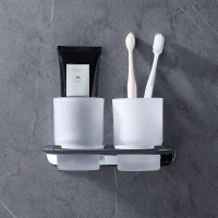 Стакан для ванной Abber Nord AA1557 настенный, хром, стеклянный, двойной