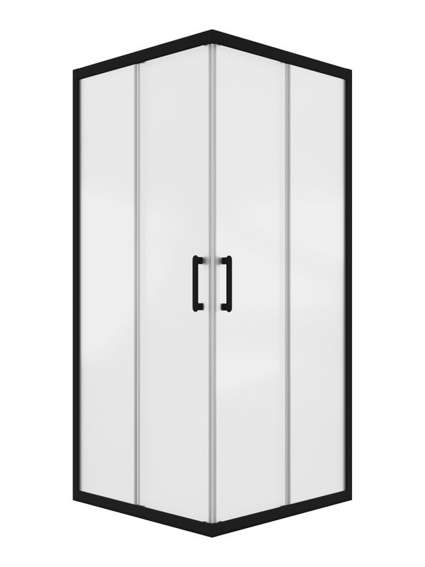 Душевой уголок Triton Фикс 80x80 см, без поддона, профиль черный, стекло вельвет