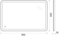 Зеркало BelBagno SPC-MAR-900-600-LED-TCH Зеркало BelBagno SPC-MAR-900-600-LED-TCH