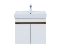 Тумба под раковину без столешницы Aquanet Оптима 60 подвесная, дуб рустикальный, белый сатин