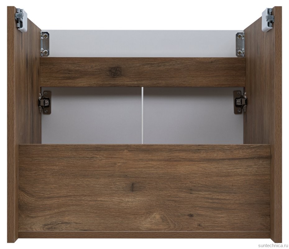 Тумба под раковину без столешницы Aquanet Оптима 60 подвесная, дуб рустикальный, белый сатин