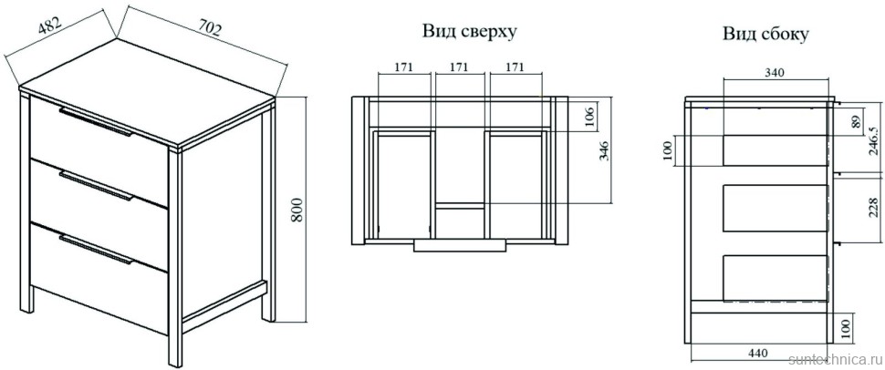 Тумба с раковиной Sanflor Гард 70 напольная, дуб крафт золотой, черный