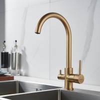 Смеситель для кухни Shevanik S128G золотой сатин