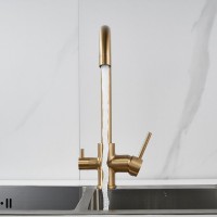Смеситель для кухни Shevanik S128G золотой сатин