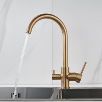 Смеситель для кухни Shevanik S128G золотой сатин