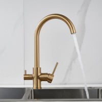 Смеситель для кухни Shevanik S128G золотой сатин