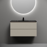 Тумба с раковиной Sancos Snob R 90 beige soft, раковина CN7002MB