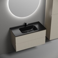 Тумба с раковиной Sancos Snob R 90 beige soft, раковина CN7002MB