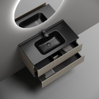 Тумба с раковиной Sancos Snob R 90 beige soft, раковина CN7002MB