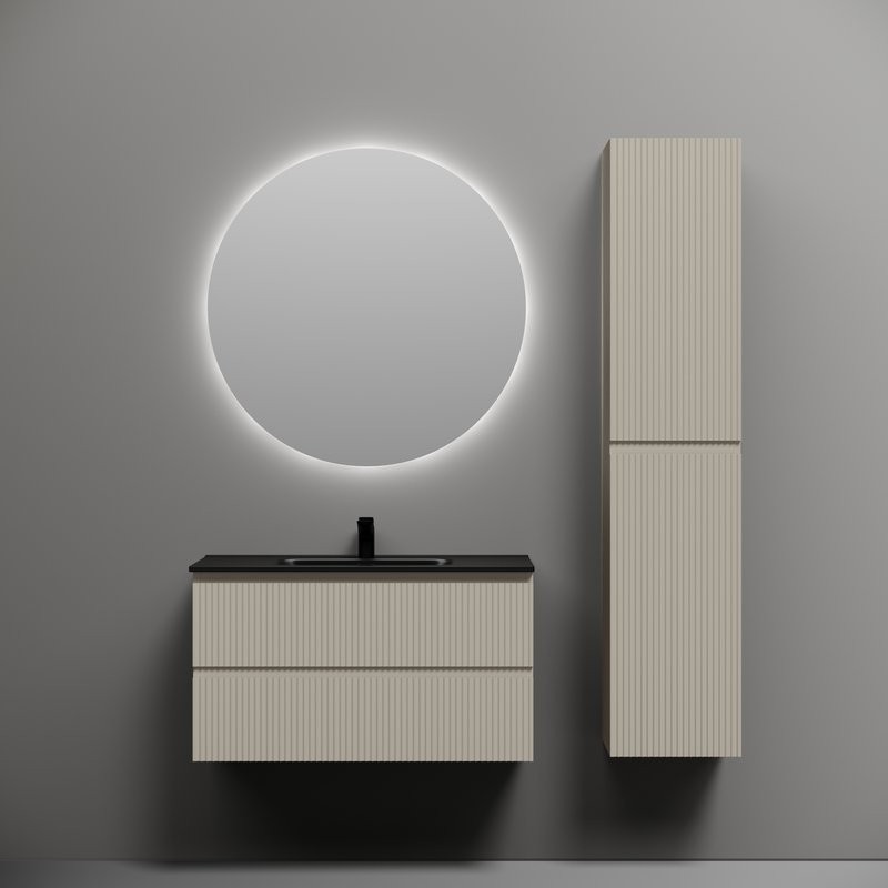 Тумба с раковиной Sancos Snob R 90 beige soft, раковина CN7002MB