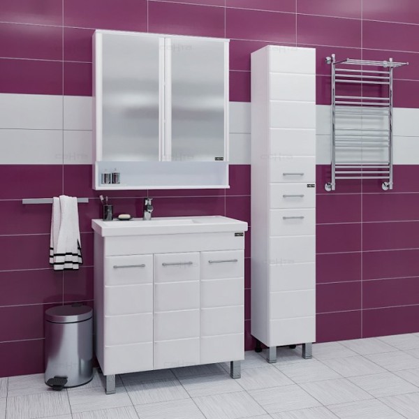 Мебель для ванной комнаты СаНта Омега 80 напольная, 3 дверцы