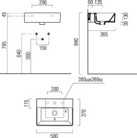 Накладная раковина GSI Kube X 9447111 50 см