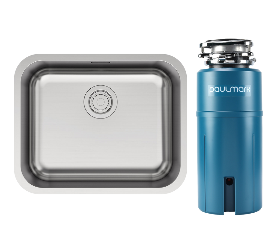 Комплект Мойка Paulmark Vello VE53-BS сталь + Измельчитель Intenso