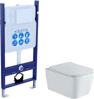 Комплект Унитаз подвесной AQUATEK Либра New AQ1148N-00 безободковый, с микролифтом + Инсталляция Eco Standard INS-0000014