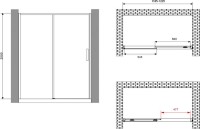 Душевая дверь в нишу Abber Komfort AG93120B 120 см, профиль черный, стекло прозрачное