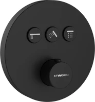 Душевой комплект STWORKI Левангер S07210BK С ВНУТРЕННЕЙ ЧАСТЬЮ, изливом, матовый чёрный