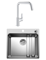 Комплект Мойка Blanco Etagon 500-IF с клапаном-автоматом + Смеситель Grohe Eurosmart