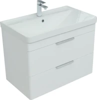 Тумба с раковиной Aquanet Ирис new 80 подвесная, 2 ящика