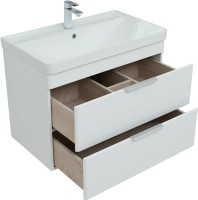 Тумба с раковиной Aquanet Ирис new 80 подвесная, 2 ящика