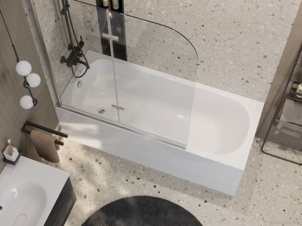 Акриловая ванна Cezares Eco 165x70 см, пристенная, белая, на ножках