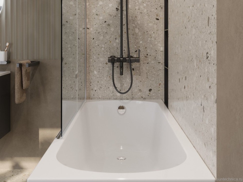 Акриловая ванна Cezares Eco 165x70 см, пристенная, белая, на ножках