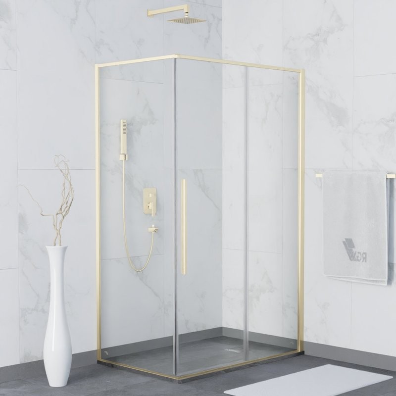 Душевой уголок RGW Stilvoll SV-42G 100x80, профиль золото, стекло прозрачное