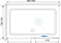 Душевой уголок RGW Stilvoll SV-42G 100x80, профиль золото, стекло прозрачное