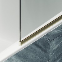 Шторка на ванну Maybahglass MGV-144-3у 64x140, профиль золото, стекло прозрачное
