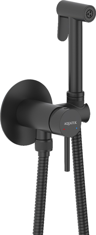 Гигиенический душ AQUATEK Европа AQ1021MB со смесителем, С ВНУТРЕННЕЙ ЧАСТЬЮ, матовый черный