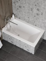 Акриловая ванна Teymi Helmi 120x70 см, пристенная, белая, с каркасом