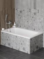 Акриловая ванна Teymi Helmi 120x70 см, пристенная, белая, с каркасом