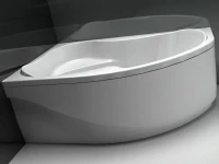 Акриловая ванна Aquanet Capri 00205476 L 160x100 см, угловая, левая, пристенная, белая, асимметричная, с каркасом, с сиденьем