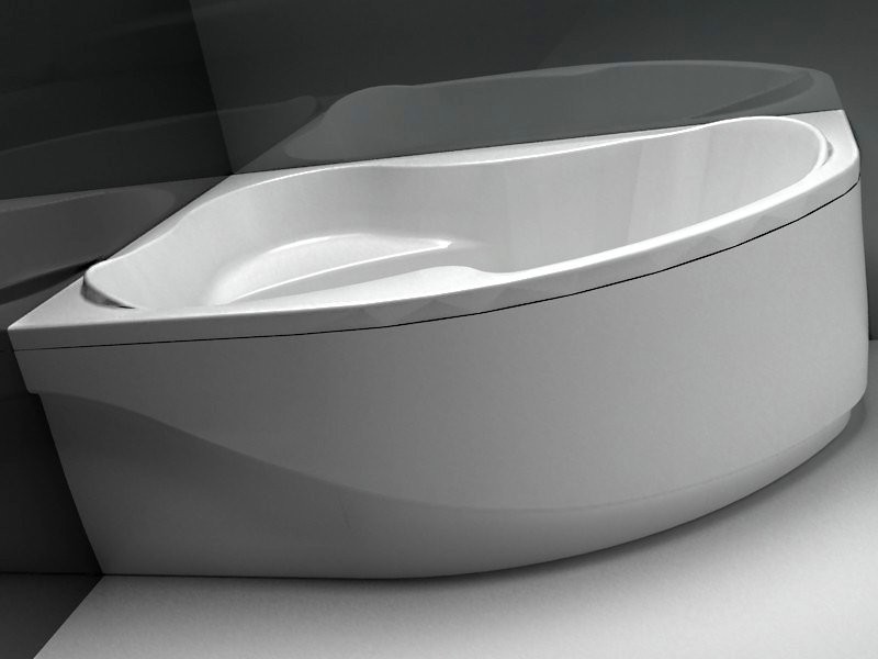 Акриловая ванна Aquanet Capri 00205476 L 160x100 см, угловая, левая, пристенная, белая, асимметричная, с каркасом, с сиденьем